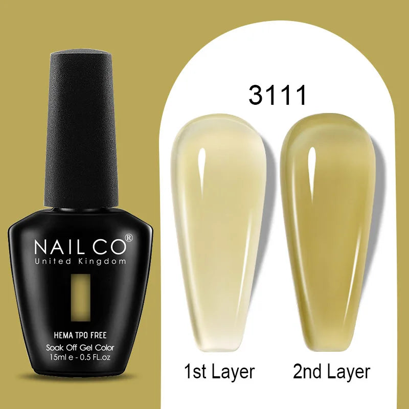 NAILCO Jelly Gel Nail Polish | HEMA-Free Soak Off UV LED Semi-Permanent Gel Varnish — 70 Colors