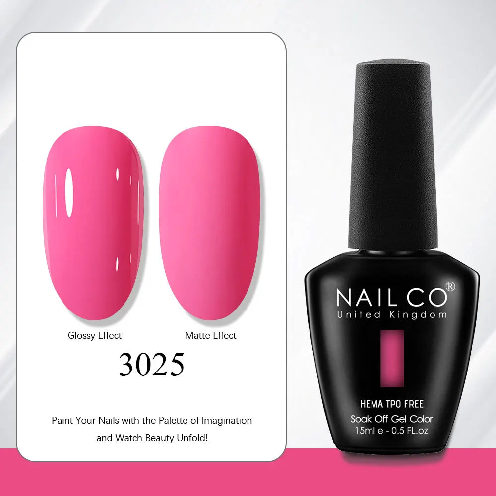 NAILCO Gel Nail Polish 15ml | 333 Colors UV/LED Soak-Off Semi-Permanent Gel Varnish | Long-Lasting Natural Resin Formula