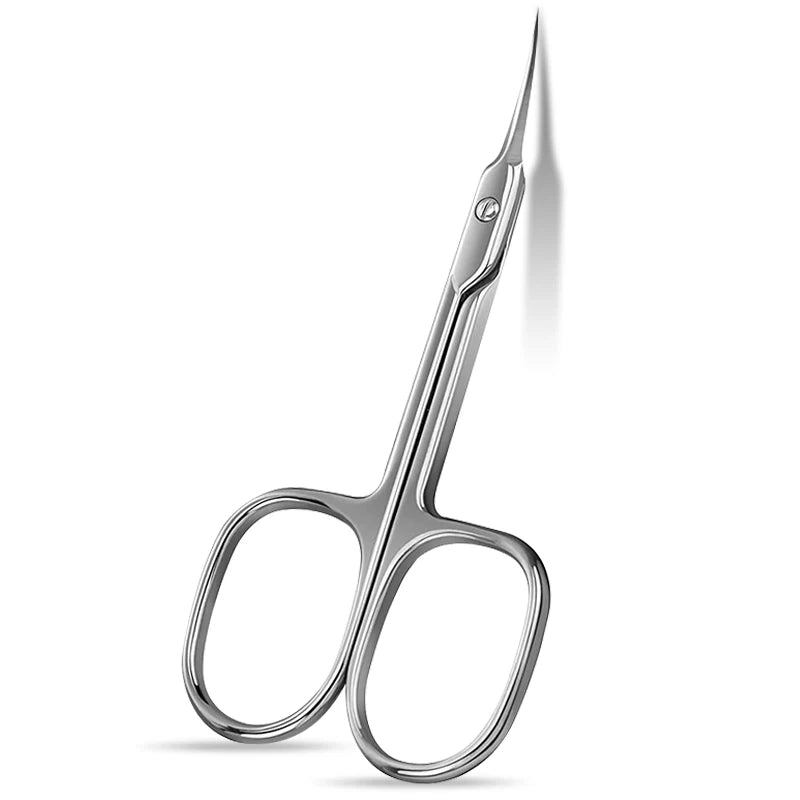 Russian Manicure Cuticle Scissors | Curved Tip Stainless Steel Dead Skin Remover