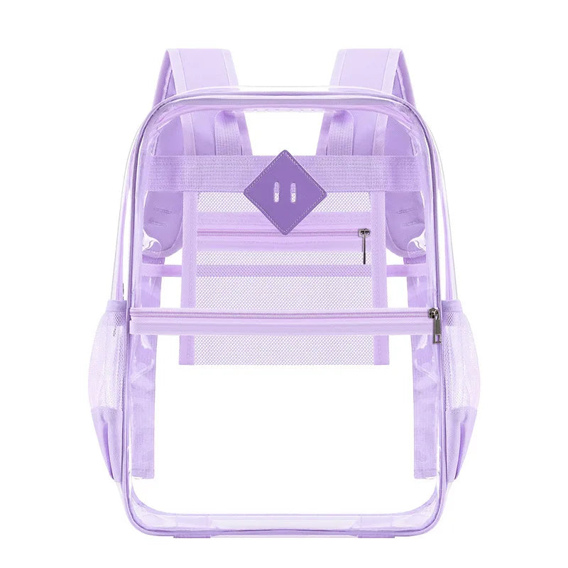 Large Capacity Transparent PVC Backpack – Waterproof School & Travel Bag for Students