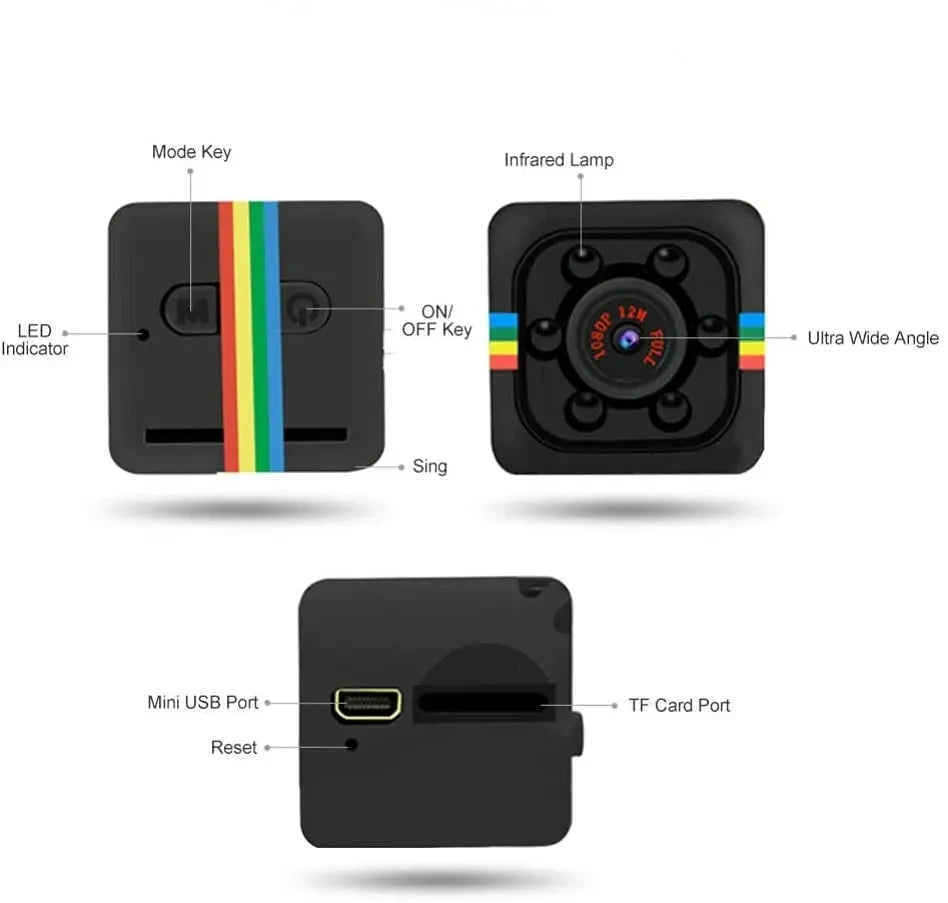 SQ11 Mini Camera HD 720P 1080P Security IP Camera Camcorder Motion DVR Card Direct Recording Camera Sport DV Video Small Monitor