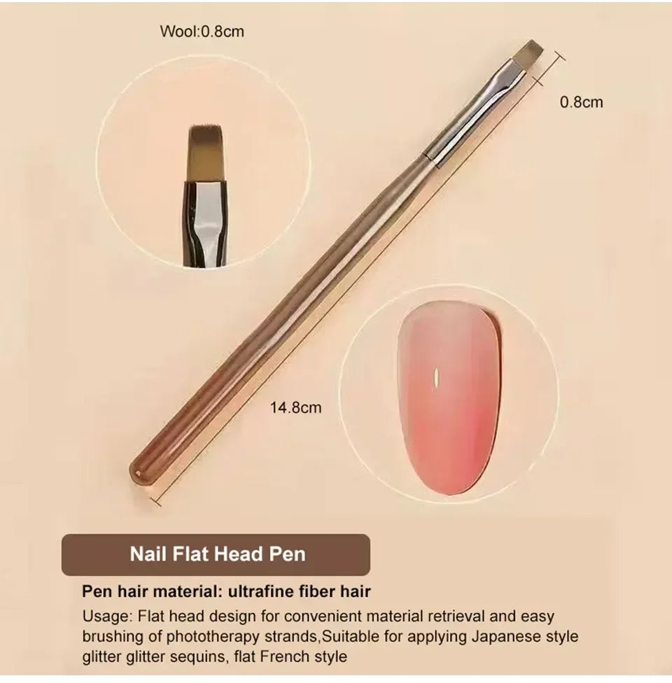 9PCS Nail Art Brush & Liner Set — DIY Acrylic Painting & Design Pens