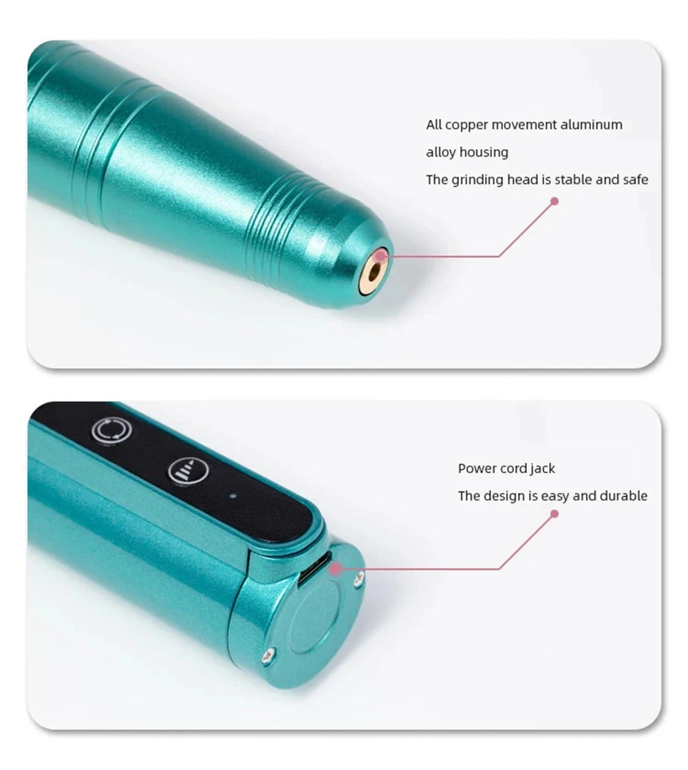 35000RPM Wireless Rechargeable Nail Drill Pen — Portable Electric Manicure Machine