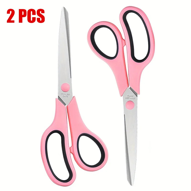 8.5" Multi-Functional Stainless Steel Scissors – Sharp Ergonomic Comfort Grip for Sewing, Crafting, Fabric & Office Use | 1 & 2 Pack