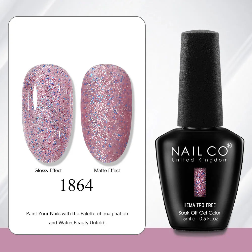 NAILCO Gel Nail Polish 15ml | 333 Colors UV/LED Soak-Off Semi-Permanent Gel Varnish | Long-Lasting Natural Resin Formula