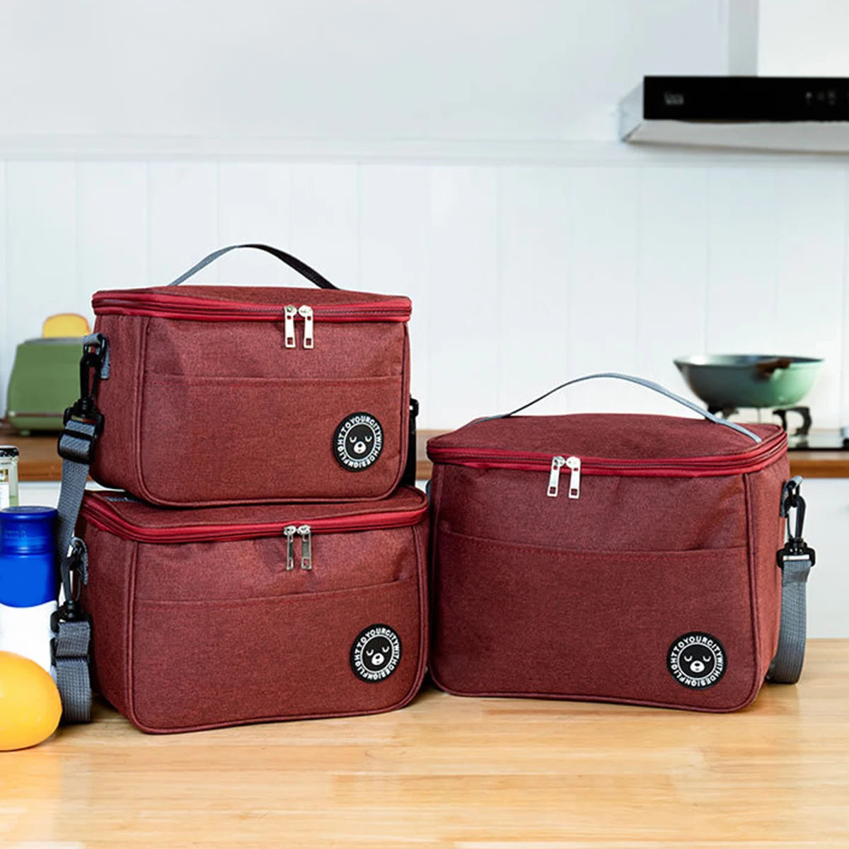 Large Capacity Hand-held with Shoulder Strap Insulated Bag, Multifunction Lunch Box Bag, Student Thickened Waterproof Lunch Bag