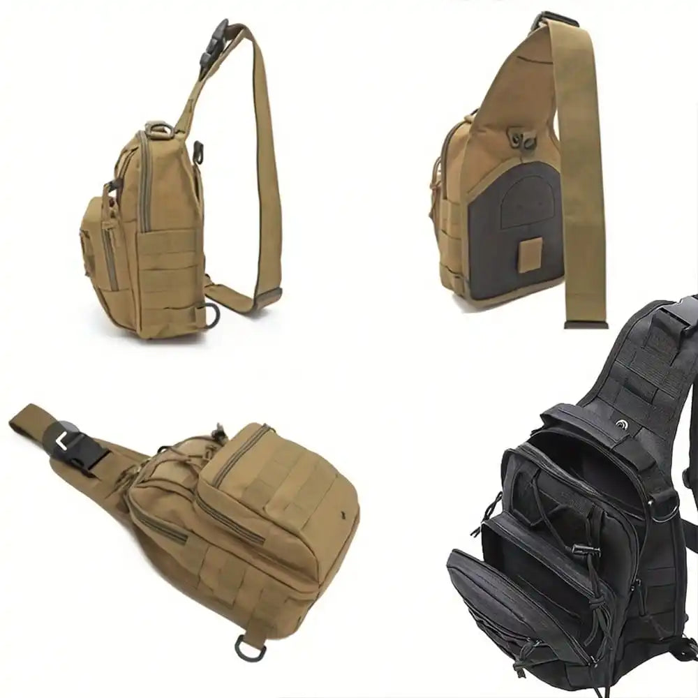 Men's Outdoor MOLLE Chest Bag Camo Shoulder Bag Sling Backpack Oxford Mountain Climbing Camping Fishing Trekking Chest Pack
