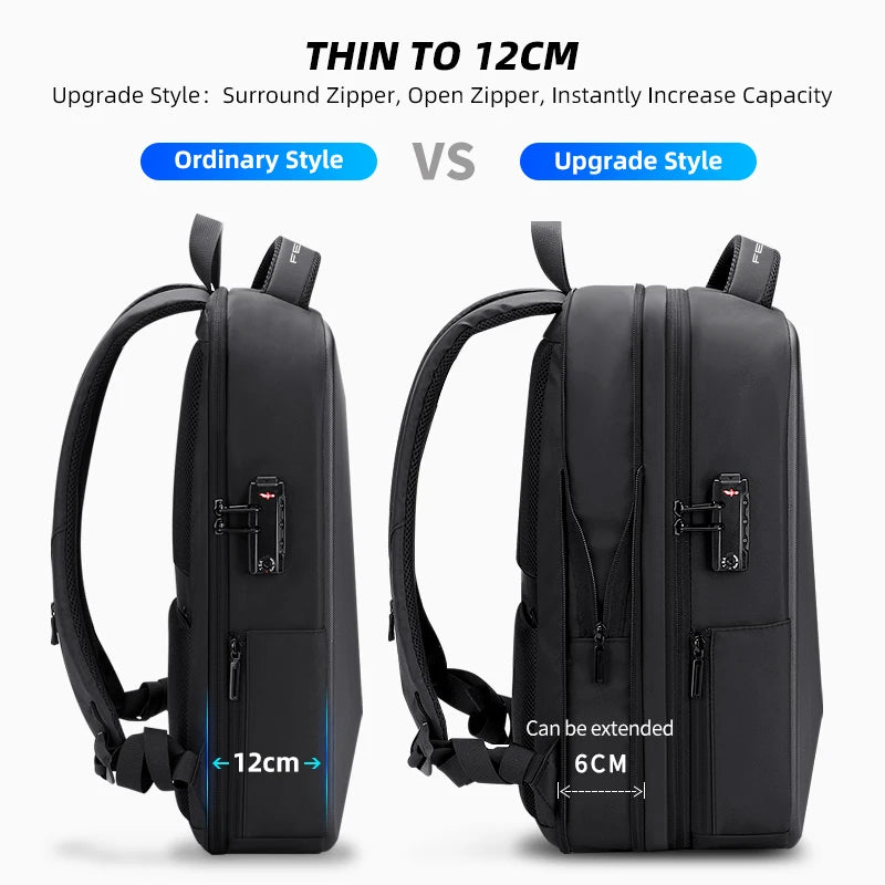 Fenruien Business Laptop Backpack — TSA Lock, USB Charging & Waterproof Travel Bag