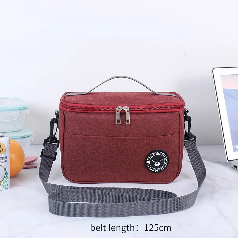Insulated Lunch Bag for Women Working Office Rice Container Food Storage Thermal Bags Kids Portable Camping Picnic Bento Box