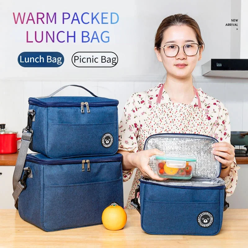Insulated Lunch Bag for Women Working Office Rice Container Food Storage Thermal Bags Kids Portable Camping Picnic Bento Box