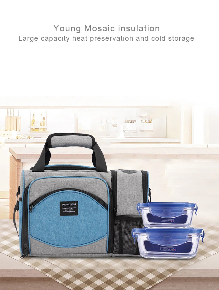 Insulated Lunch Bag — Waterproof Thermal Food Container with Adjustable Shoulder Strap