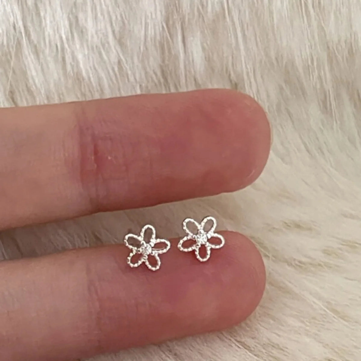 925 Sterling Silver Flower Stud Earrings for Women – Cute Zircon Daily Wear Fine Jewelry