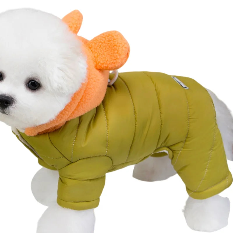 Waterproof Pet Jumpsuits Winter Fleece Dog Clothes Coat with D-ring For Small Dogs Yorkshire Bichon Puppy Clothing ropa perro