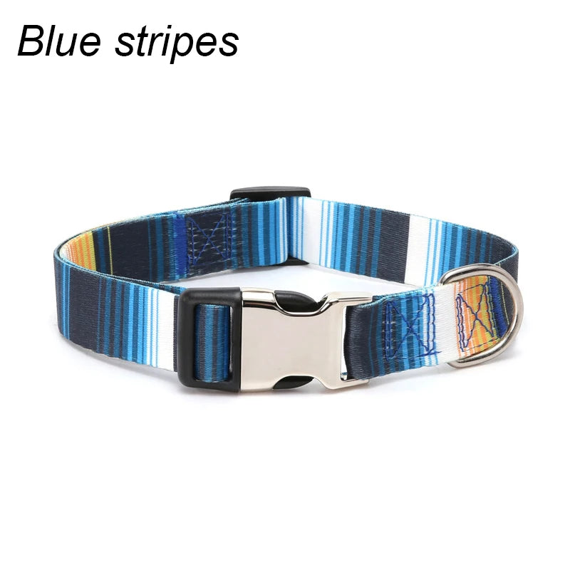 Forest Pattern Collar Pet Accessories Pet Stripes Polyester National Wind Dog Rope Adjustable Nylon Dog Collar Personalized