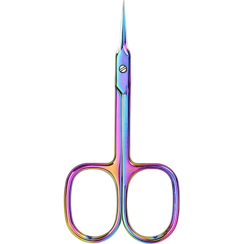 Russian Manicure Cuticle Scissors | Curved Tip Stainless Steel Dead Skin Remover