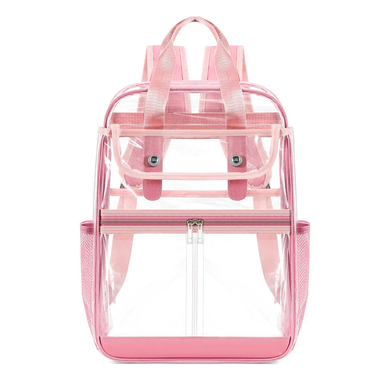 Large Capacity Transparent PVC Backpack – Waterproof School & Travel Bag for Students