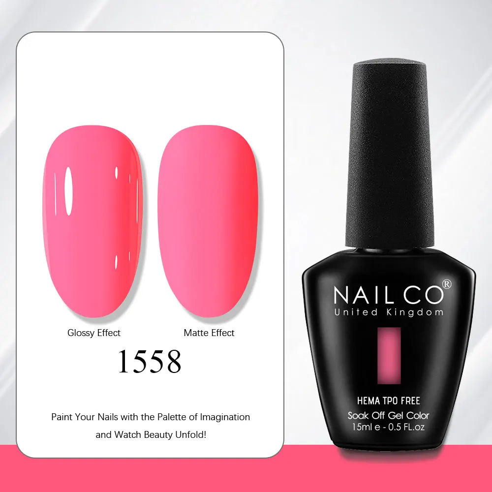 NAILCO Gel Nail Polish 15ml | 333 Colors UV/LED Soak-Off Semi-Permanent Gel Varnish | Long-Lasting Natural Resin Formula