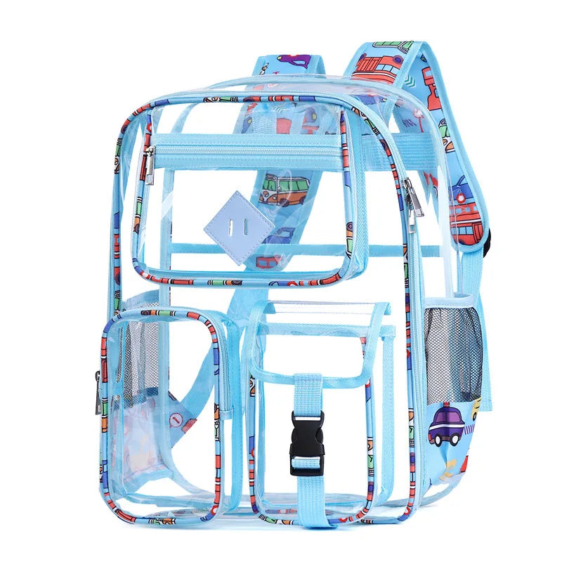 Large Capacity Transparent PVC Backpack – Waterproof School & Travel Bag for Students