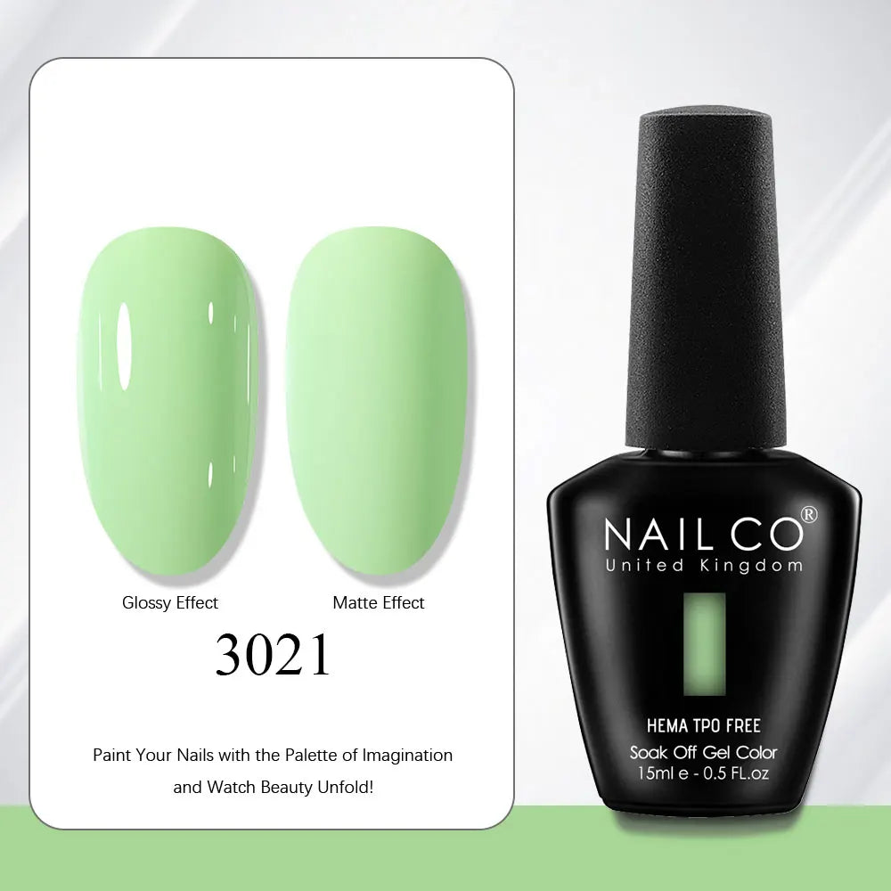 NAILCO Gel Nail Polish 15ml | 333 Colors UV/LED Soak-Off Semi-Permanent Gel Varnish | Long-Lasting Natural Resin Formula