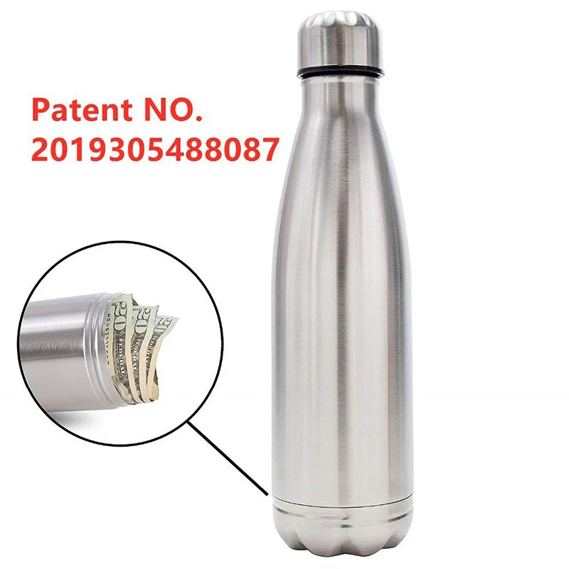 Diversion Water Bottle Can Stainless Steel Tumbler Safe With A Food Grade Smell Proof Bag Bottom Unscrews to Store