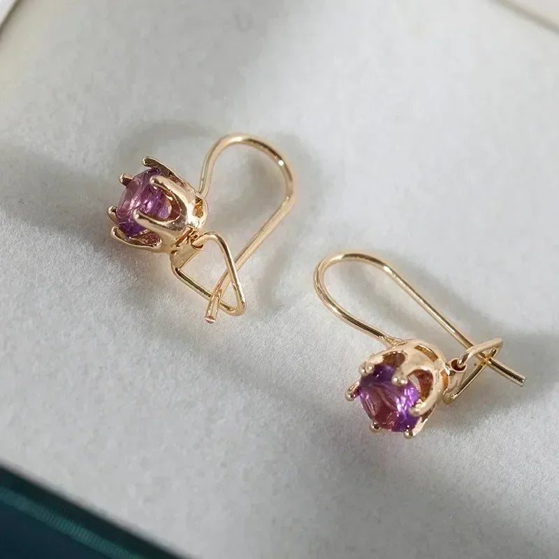 New Shiny Colorful Cubic Zirconia Geometric Pendant Earrings Women's Elegant Retro Earrings Holiday Party Jewelry Gifts