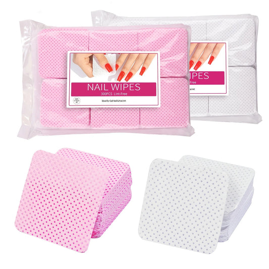 Nail Polish Remover Wipes & Cleaning Pads | Non-Woven Nail Pads for Salon & Home — Multi-Color, 170-200 Pcs
