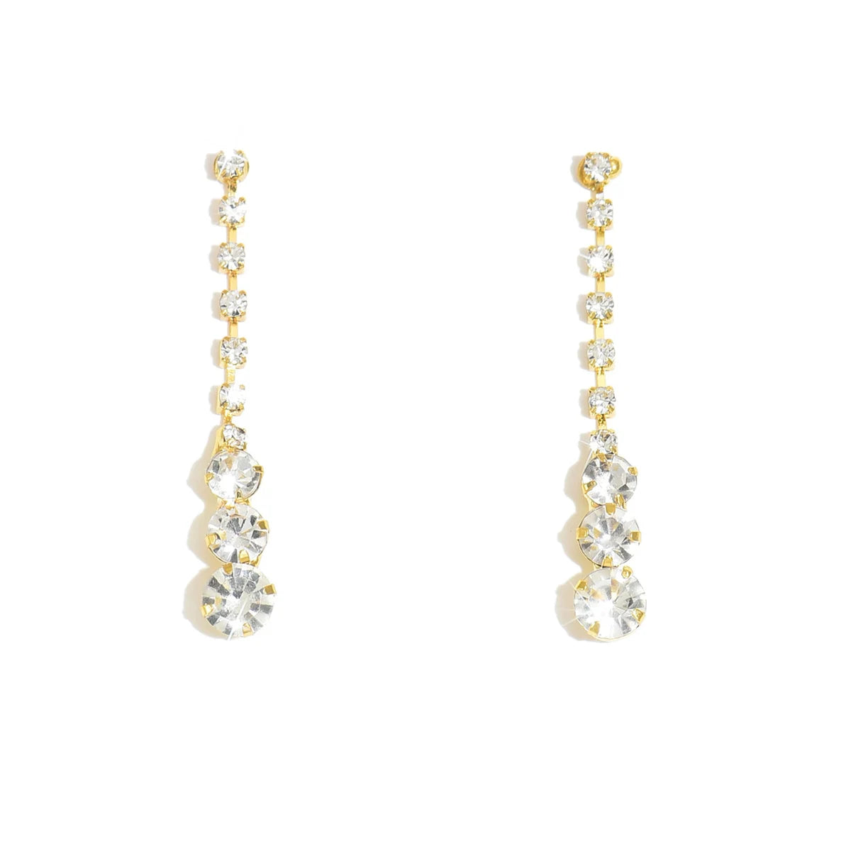 Sparkling Rhinestone Claw Chain Drop Earrings for Women – Bridal Evening Party Fine Jewelry