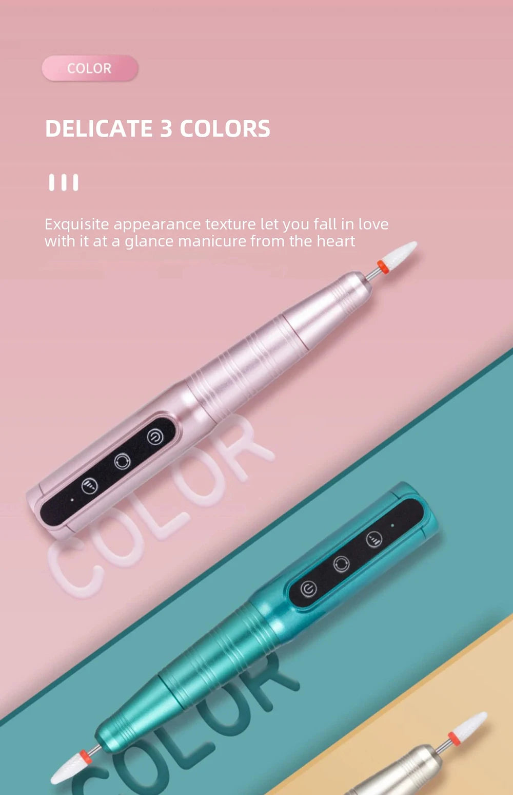 35000RPM Wireless Rechargeable Nail Drill Pen — Portable Electric Manicure Machine