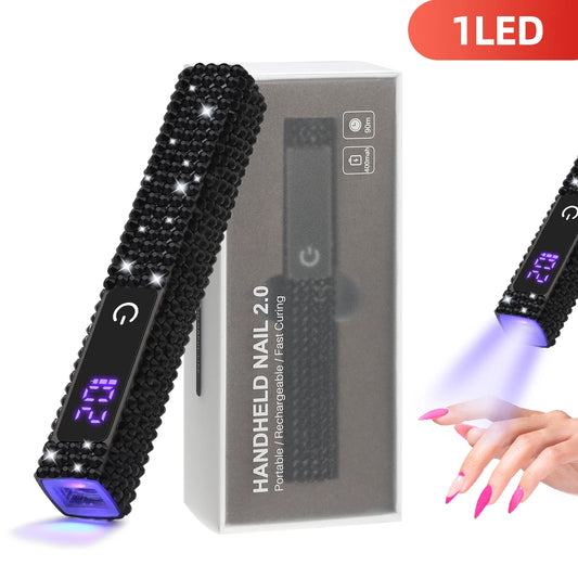 UV LED Nail Lamp Dryer Machine Portable USB Rechargeable Nail Dryer With Diamond Quick Drying Handheld Manicure Lamp For Gel