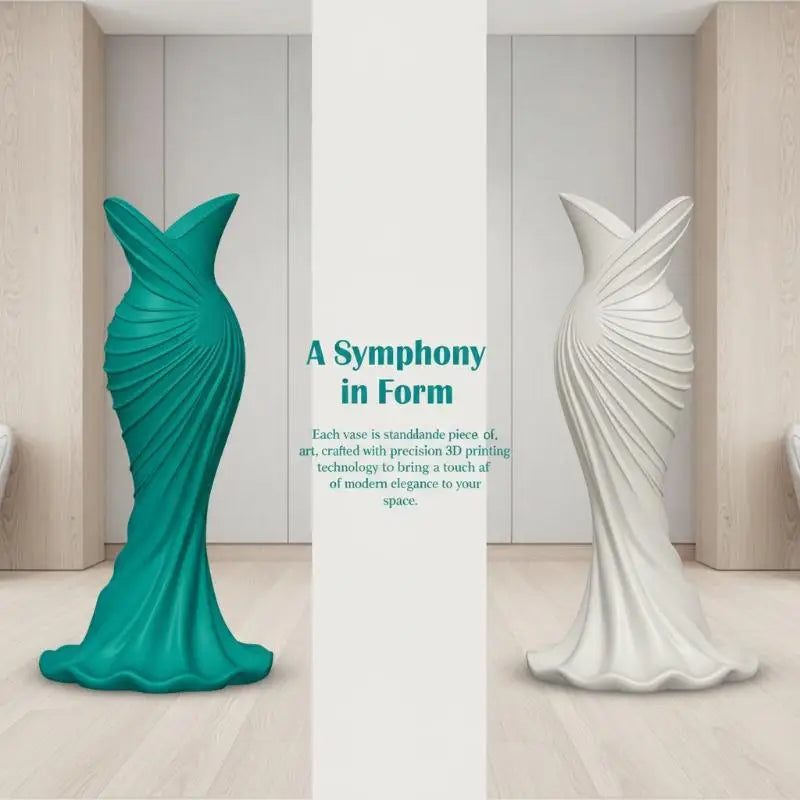 Dress-Shaped Sculptural Decorative Vase