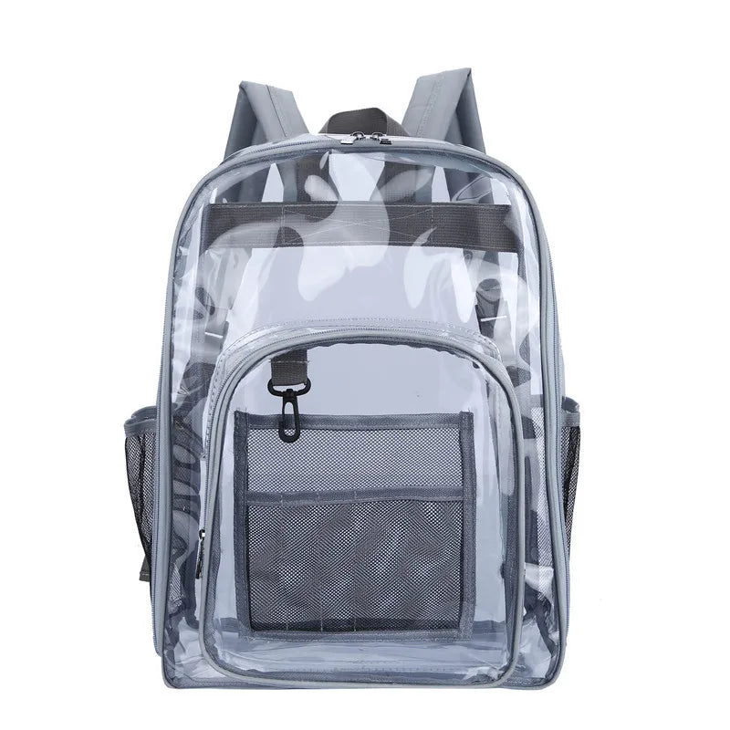 Large Capacity Transparent PVC Backpack – Waterproof School & Travel Bag for Students