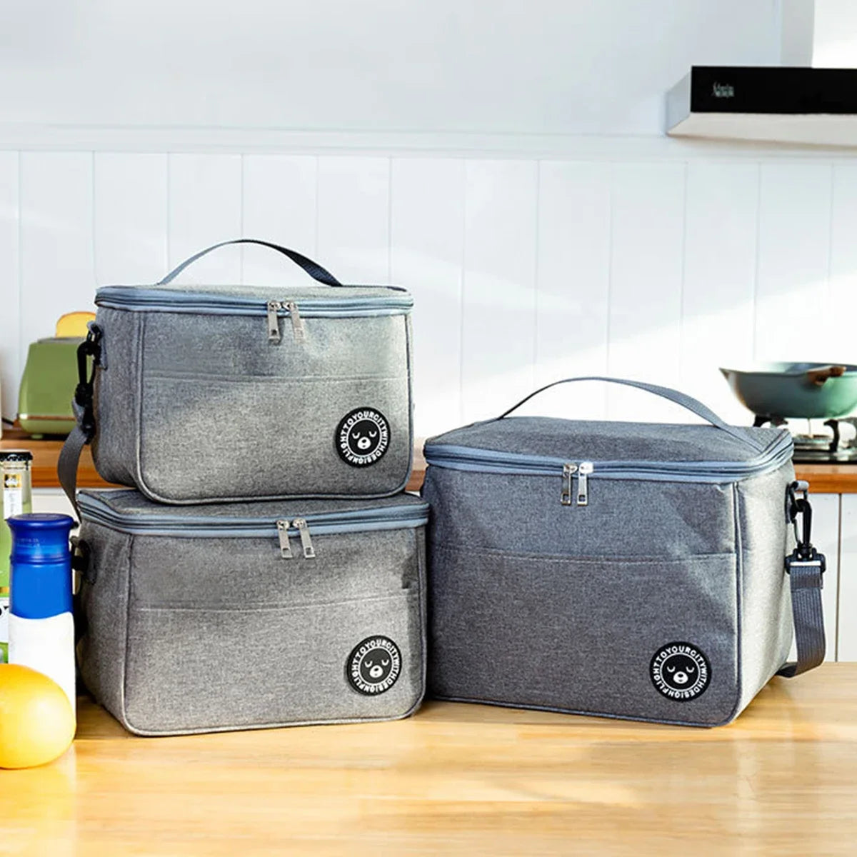 Large Capacity Hand-held with Shoulder Strap Insulated Bag, Multifunction Lunch Box Bag, Student Thickened Waterproof Lunch Bag