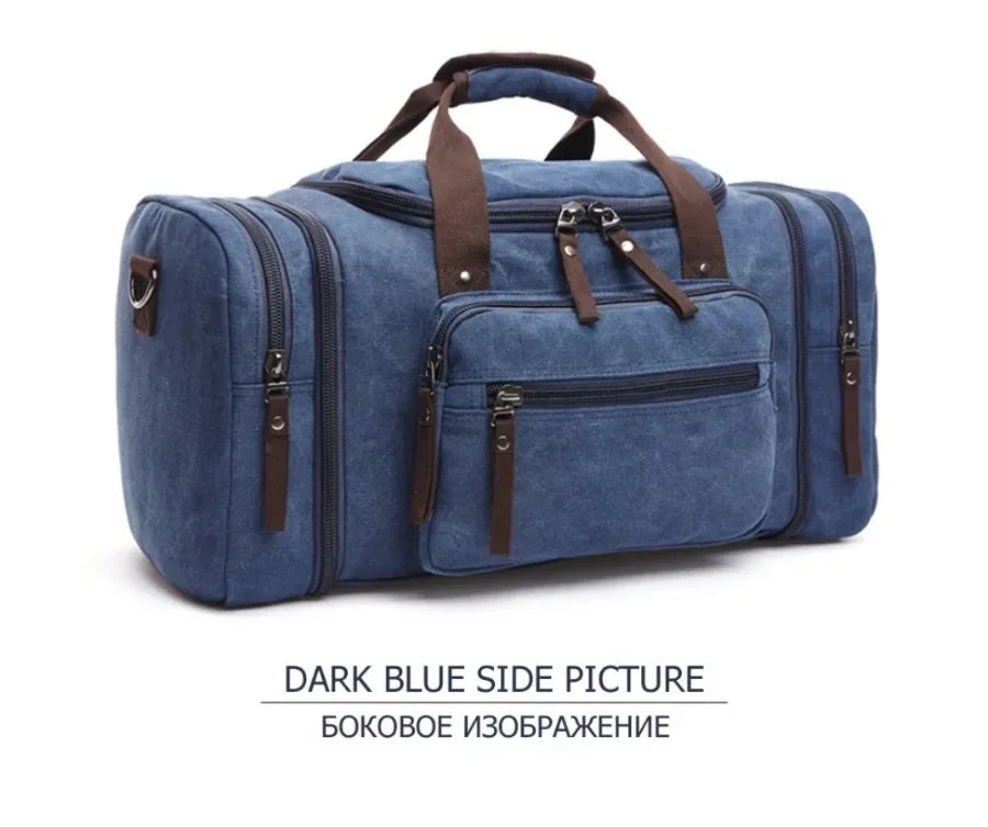 Men's Military Canvas Duffle Bag – Large Gym, Travel & Weekend Shoulder Tote