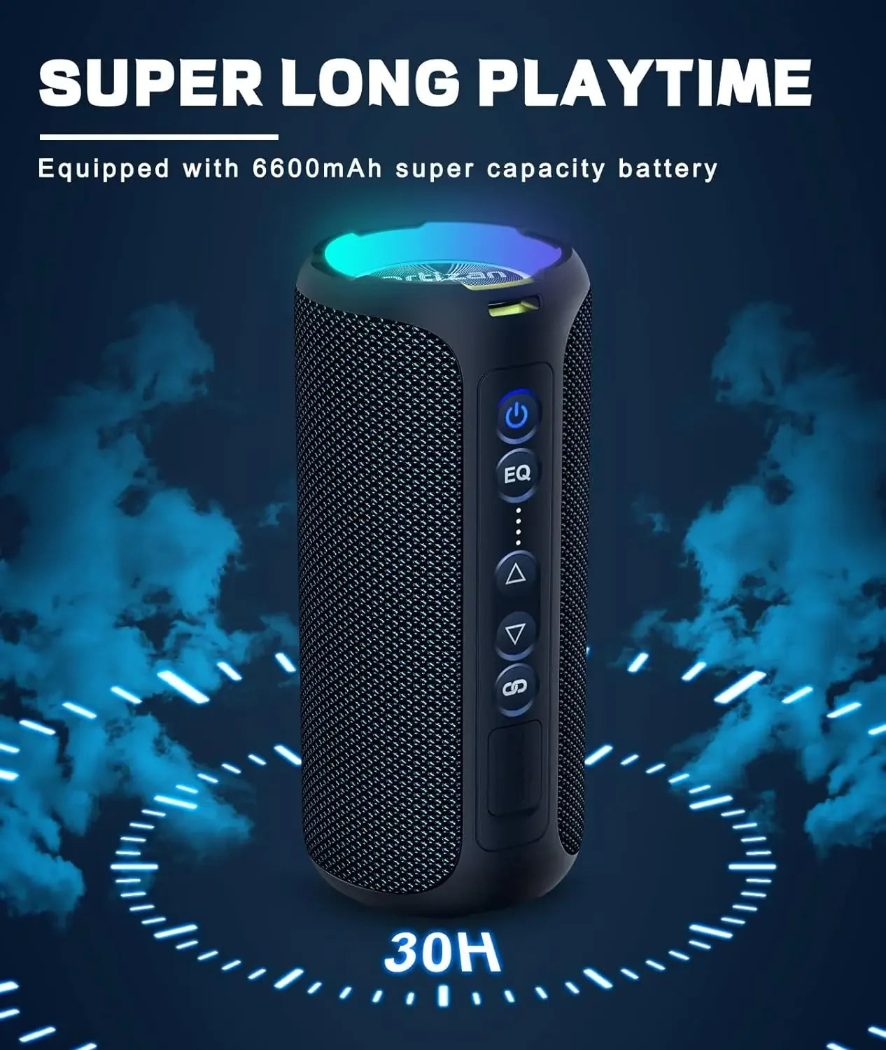 Ortizan 40W Portable Bluetooth Speaker — IPX7 Waterproof, Bass Subwoofer, TF/AUX/TWS