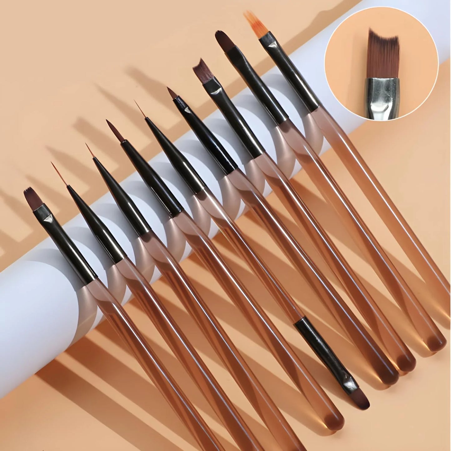 Nail Art Gel Brush Set — 9Pcs Nail Extension & Design Painting Tools