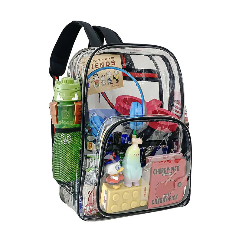 Large Capacity Transparent PVC Backpack – Waterproof School & Travel Bag for Students