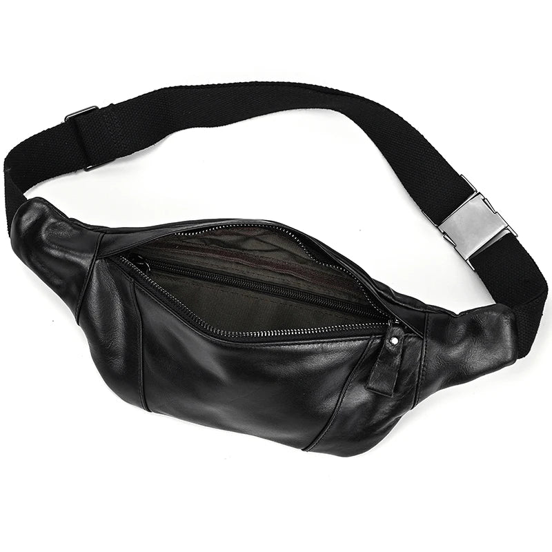 Luufan Crazy Horse Cowhide Leather Waist Bag — Men's Mini Travel Fanny Pack & Phone Pouch