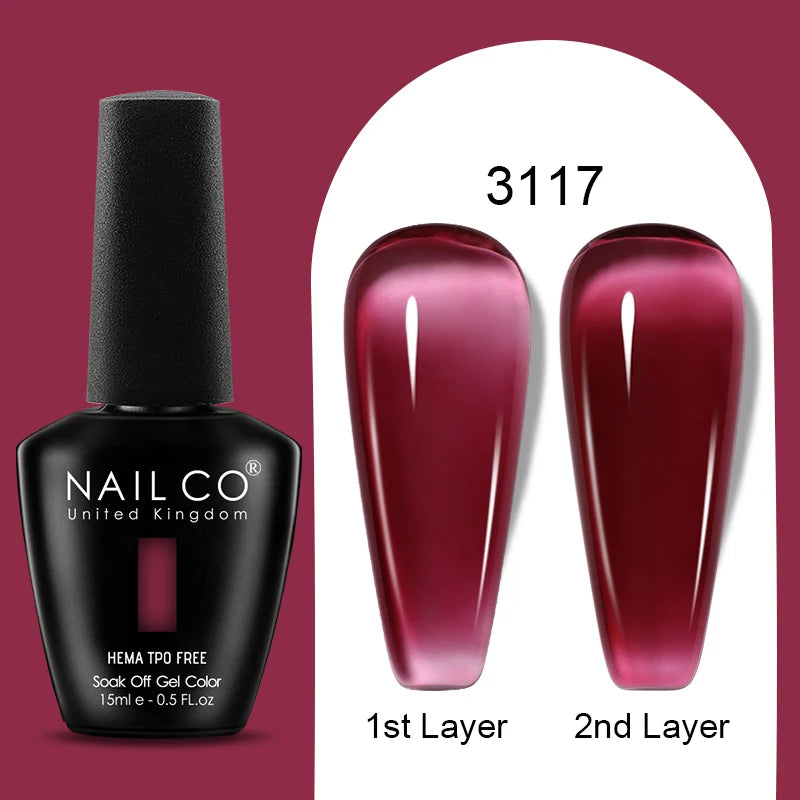NAILCO Jelly Gel Nail Polish | HEMA-Free Soak Off UV LED Semi-Permanent Gel Varnish — 70 Colors