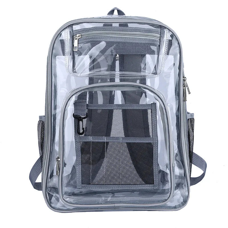 Large Capacity Transparent PVC Backpack – Waterproof School & Travel Bag for Students