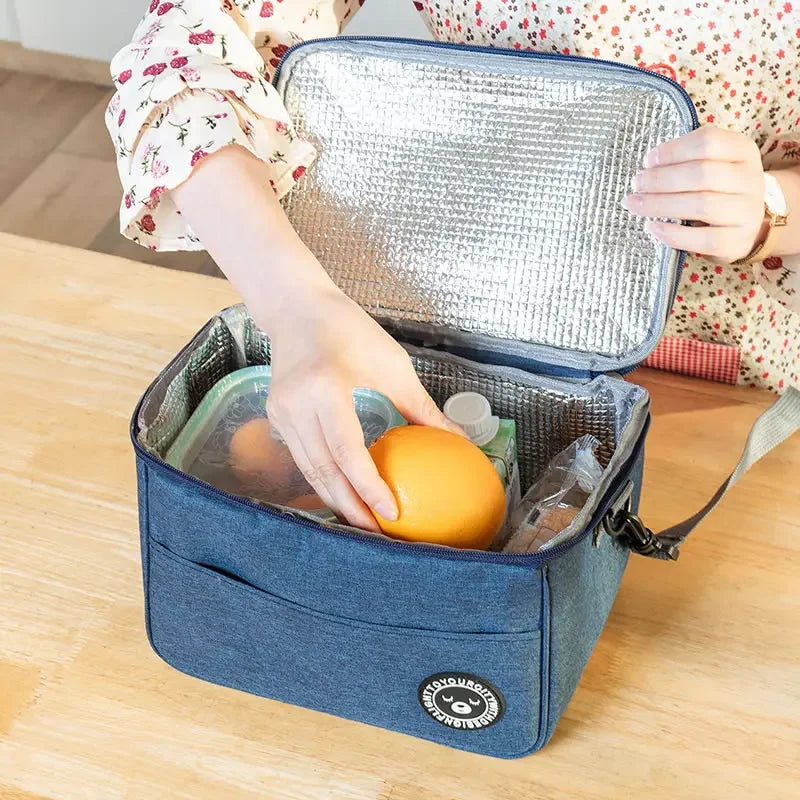 Insulated Lunch Bag for Women Working Office Rice Container Food Storage Thermal Bags Kids Portable Camping Picnic Bento Box