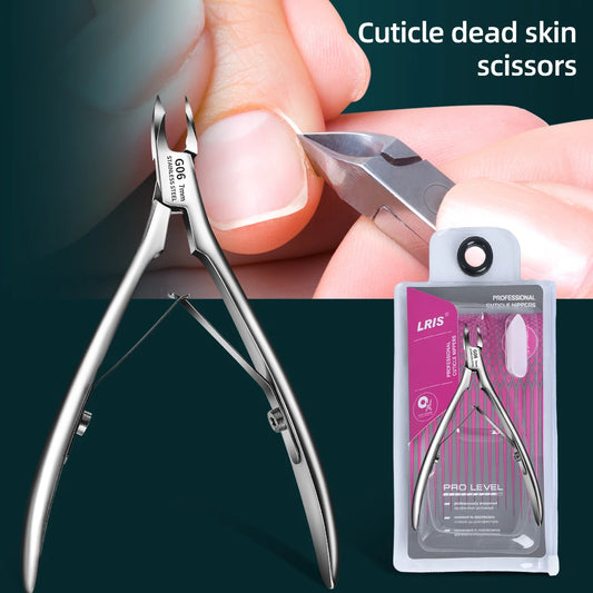 Professional Nail Cuticle Scissors | Stainless Steel Double Fork Cuticle Clipper