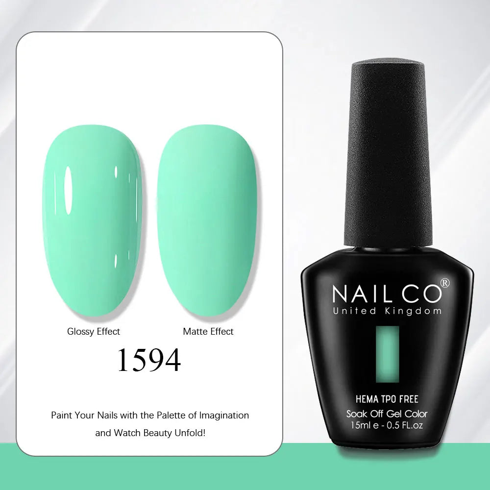 NAILCO Gel Nail Polish 15ml | 333 Colors UV/LED Soak-Off Semi-Permanent Gel Varnish | Long-Lasting Natural Resin Formula