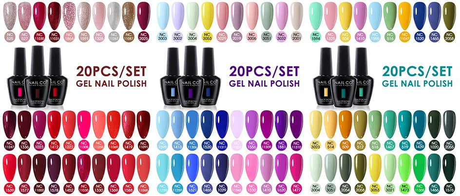 NAILCO Gel Nail Polish 15ml | 333 Colors UV/LED Soak-Off Semi-Permanent Gel Varnish | Long-Lasting Natural Resin Formula
