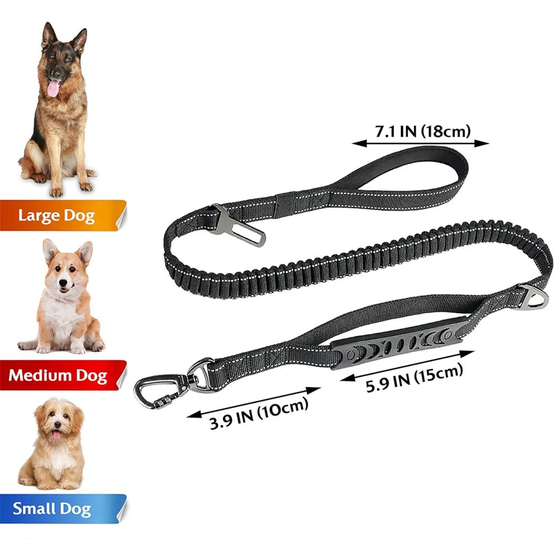 Adjustable Pet Dog Nylon reflective multi-functional retractable dog leash Car Seat Belt Cushioning Retractable Reflectivenylon