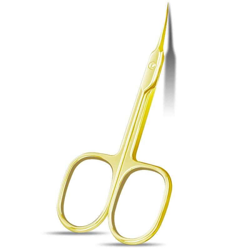 Russian Manicure Cuticle Scissors | Curved Tip Stainless Steel Dead Skin Remover