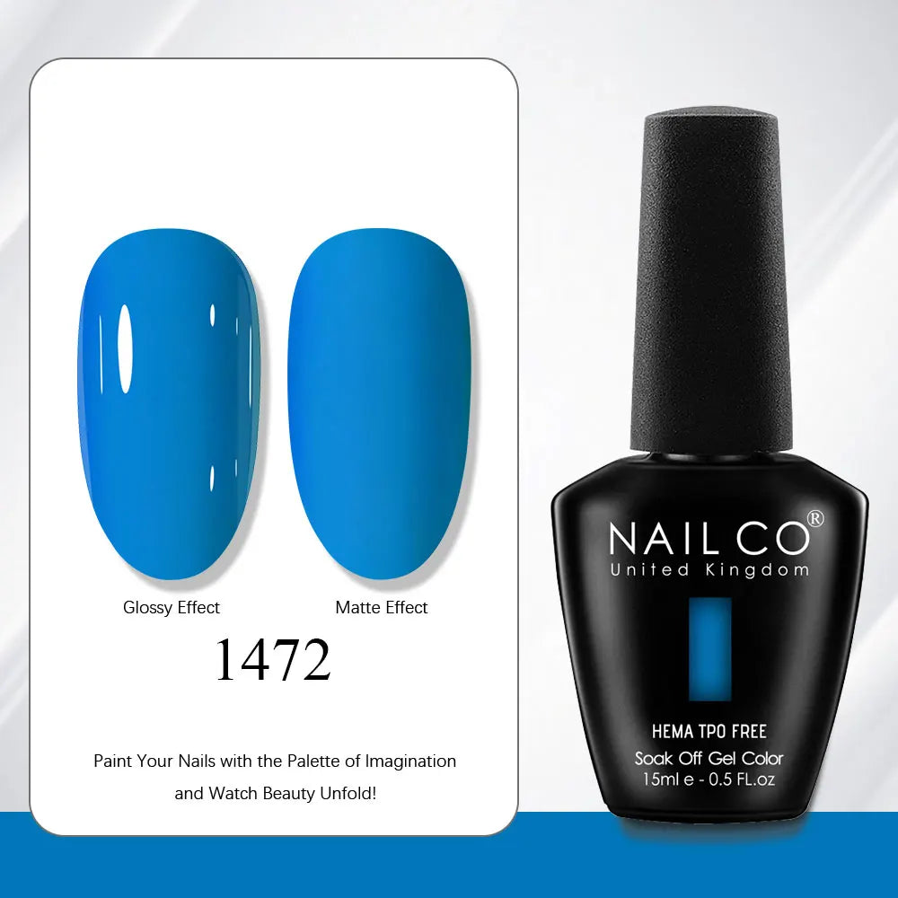 NAILCO Gel Nail Polish 15ml | 333 Colors UV/LED Soak-Off Semi-Permanent Gel Varnish | Long-Lasting Natural Resin Formula