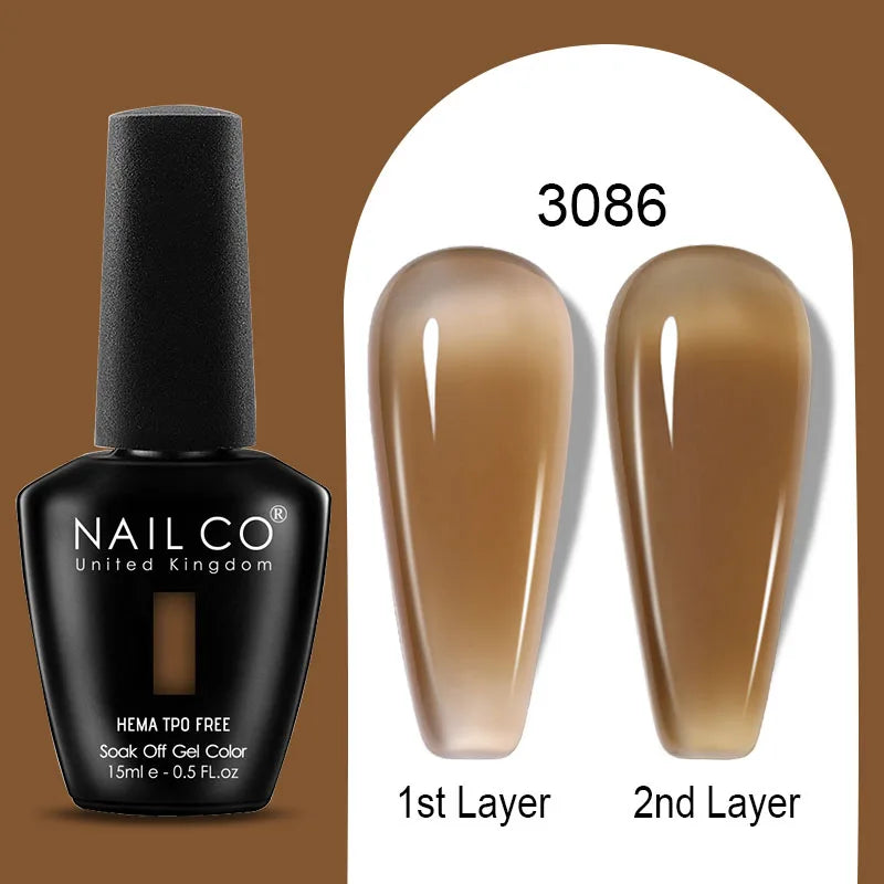 NAILCO Jelly Gel Nail Polish | HEMA-Free Soak Off UV LED Semi-Permanent Gel Varnish — 70 Colors