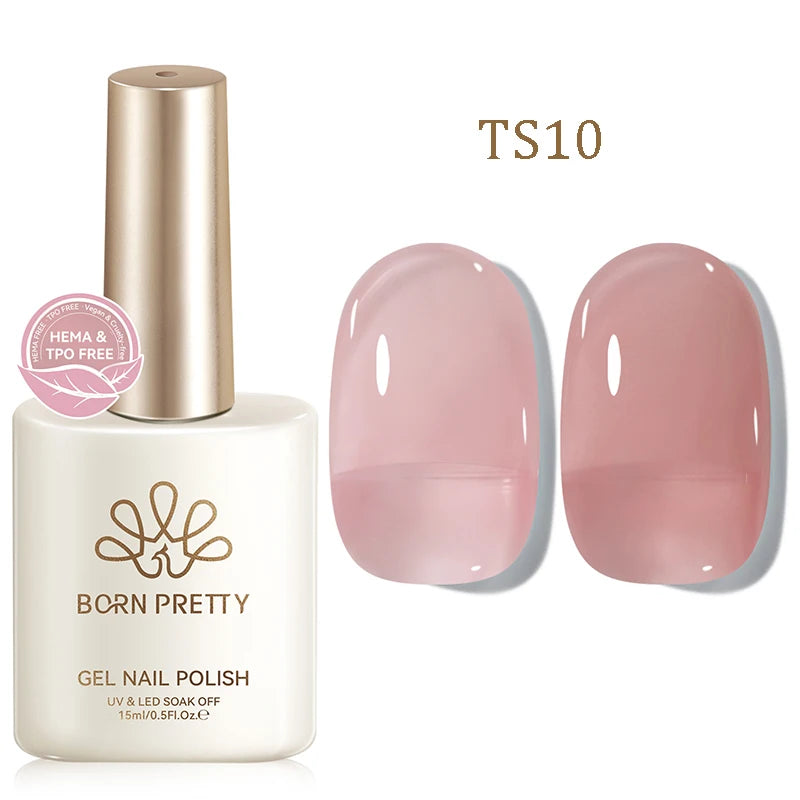 BORN PRETTY 15ml Jelly Gel Polish | Pink Nude & Glitter | Soak-Off UV/LED | 24 Shades