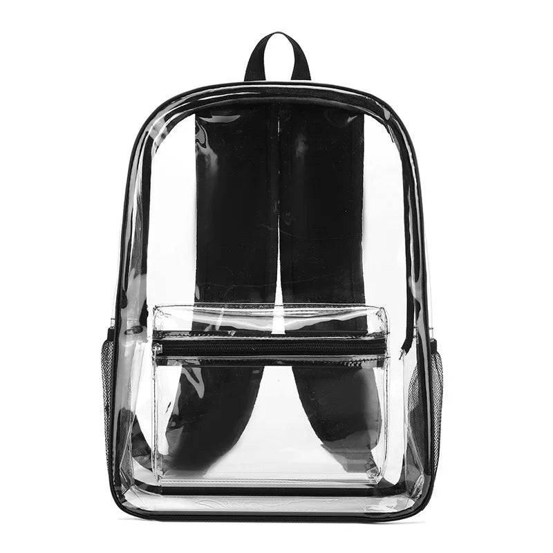 Large Capacity Transparent PVC Backpack – Waterproof School & Travel Bag for Students