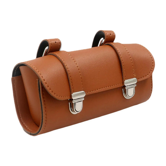 Retro Motorcycle Tail Bag – Waterproof PU Leather Rack Bag for Scooters & E-Bikes